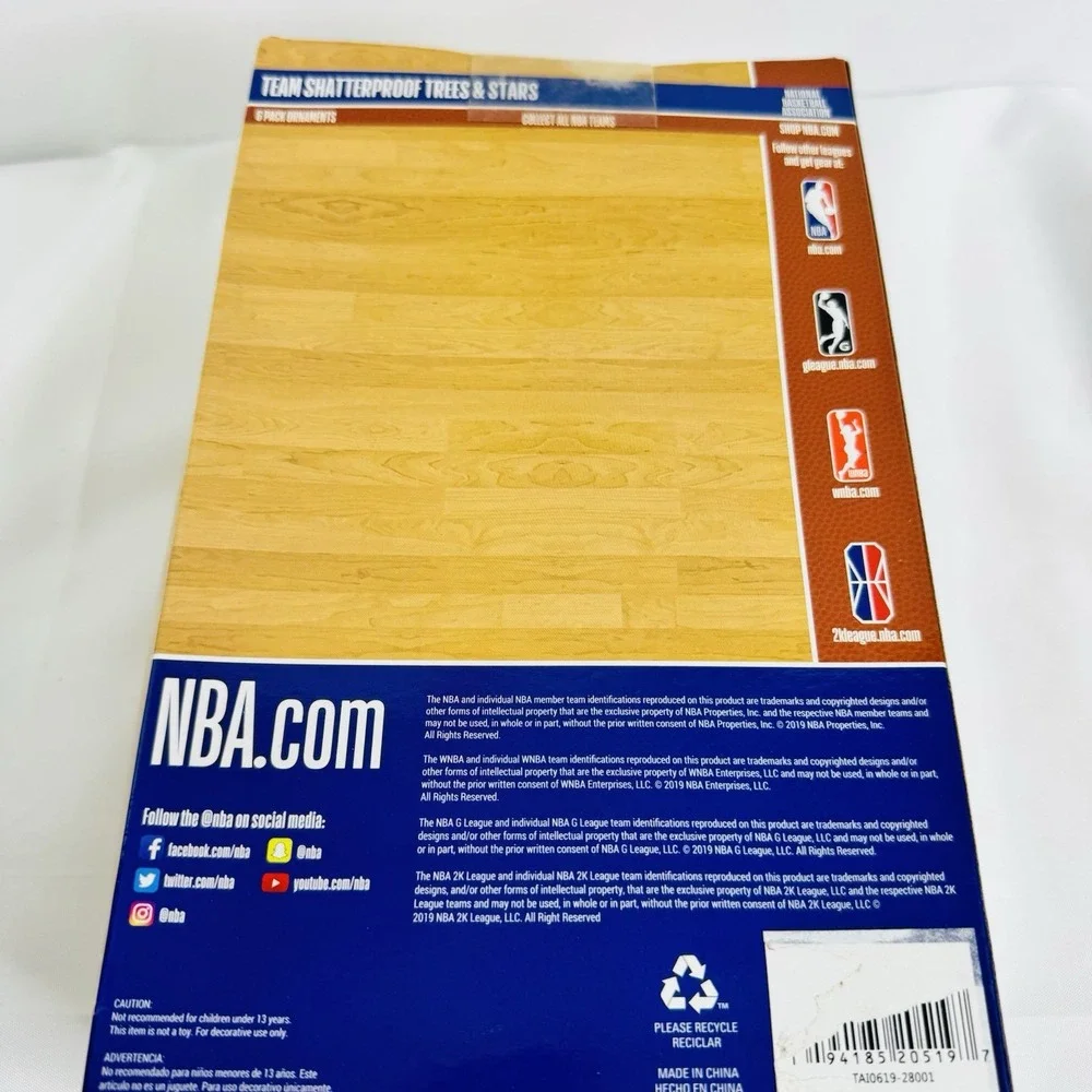 Golden State Warriors NBA‎ Christmas Ornaments Set Of 6